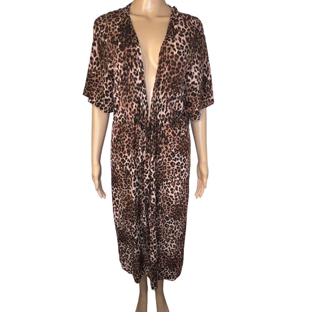 Wild Fable Women's Size XS-S Y2K Animal Print Long Length Robe/Swim Cover-up,